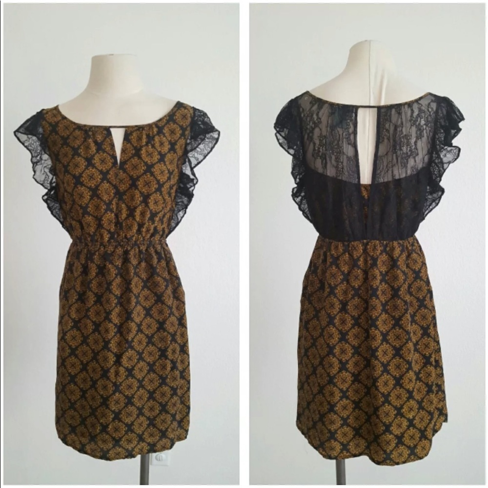 Anthropologie Maple Recollection Silk Dress Medium